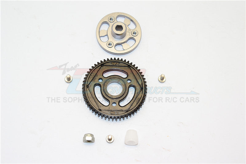 Axial SCX10 II (AX90046) Aluminum Spur Gear Adapter + Steel Gear 55T - 1 Set Gray Silver