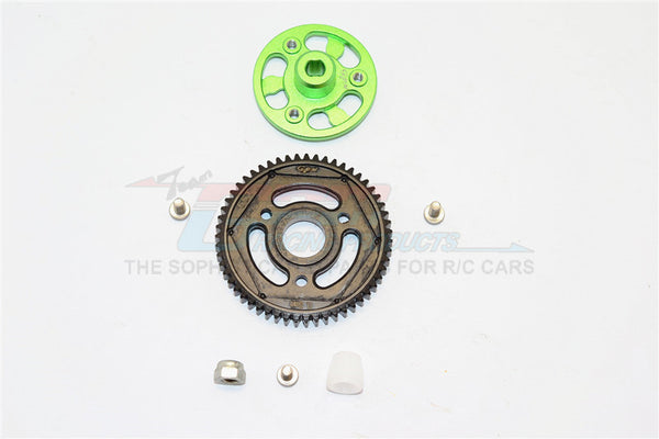 Axial SCX10 II (AX90046) Aluminum Spur Gear Adapter + Steel Gear 55T - 1 Set Green