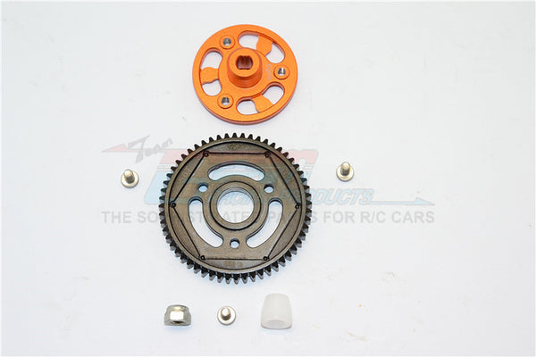 Axial SCX10 II (AX90046) Aluminum Spur Gear Adapter + Steel Gear 56T - 1 Set Orange