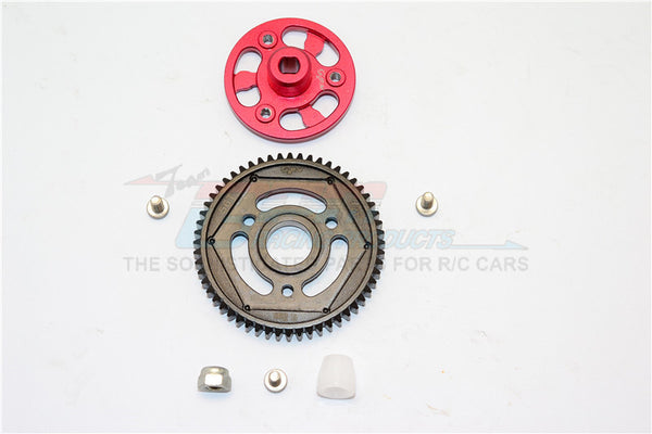 Axial SCX10 II (AX90046) Aluminum Spur Gear Adapter + Steel Gear 56T - 1 Set Red