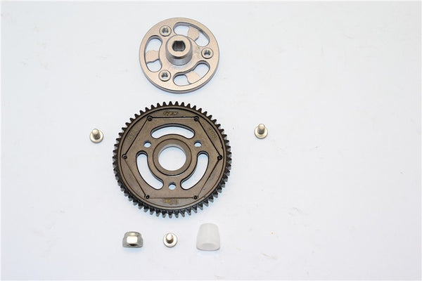 Axial SCX10 II (AX90046) Aluminum Spur Gear Adapter + Steel Gear 57T - 1 Set Gray Silver