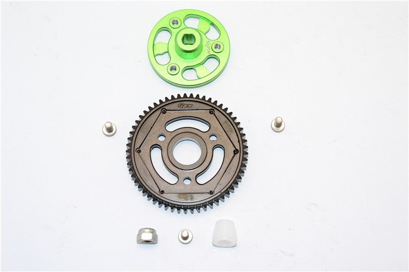 Axial SCX10 II (AX90046) Aluminum Spur Gear Adapter + Steel Gear 57T - 1 Set Green