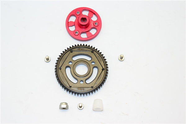 Axial SCX10 II (AX90046) Aluminum Spur Gear Adapter + Steel Gear 57T - 1 Set Red