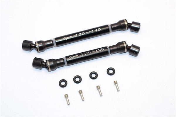 Axial SCX10 II AX90047 Steel+Aluminum Center Shaft (S:118mm-128mm, L:130mm-140mm) - 1 Set Black
