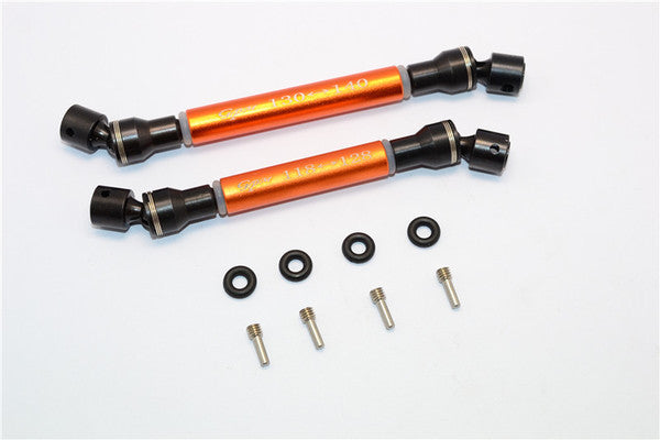 Axial SCX10 II AX90047 Steel+Aluminum Center Shaft (S:118mm-128mm, L:130mm-140mm) - 1 Set Orange