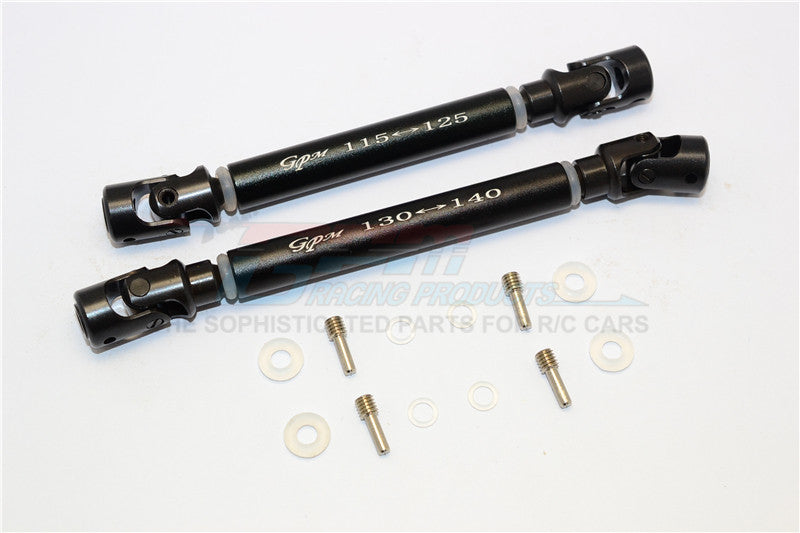 Axial SCX10 II (AX90047) Steel Adjustable Main Shaft With Alloy Body - 1 Set Black