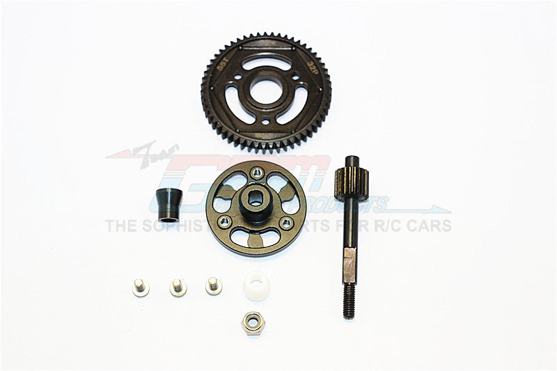 Axial SCX10 II (AX90047) Aluminum Spur Gear Adapter+Steel Gear 55T - 1 Set Black