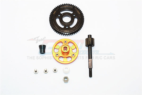 Axial SCX10 II (AX90047) Aluminum Spur Gear Adapter+Steel Gear 56T - 1 Set Orange