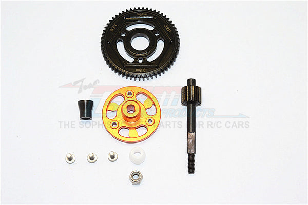 Axial SCX10 II (AX90047) Aluminum Spur Gear Adapter+Steel Gear 57T - 1 Set Orange