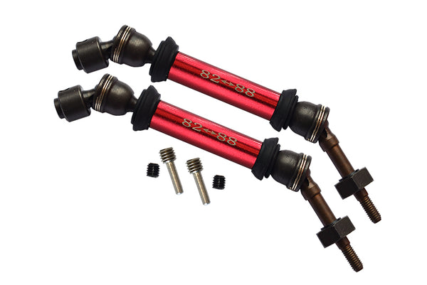 Traxxas Slash 4X4 Steel+Aluminum Rear CVD Drive Shaft With 12mmX6mm Wheel Hex - 1Pr Set Red