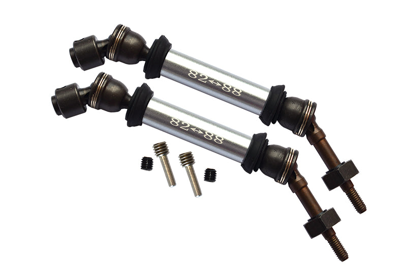 Traxxas Slash 4X4 Steel+Aluminum Rear CVD Drive Shaft With 12mmX6mm Wheel Hex - 1Pr Set Silver