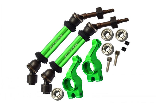 Steel + Aluminium Widen Rear CVD Drive Shaft with Knuckle Arm For 1:10 Traxxas Slash 4X4 / Slash 4X4 LCG / Rustler 4X4 VXL - 12Pc Set Green