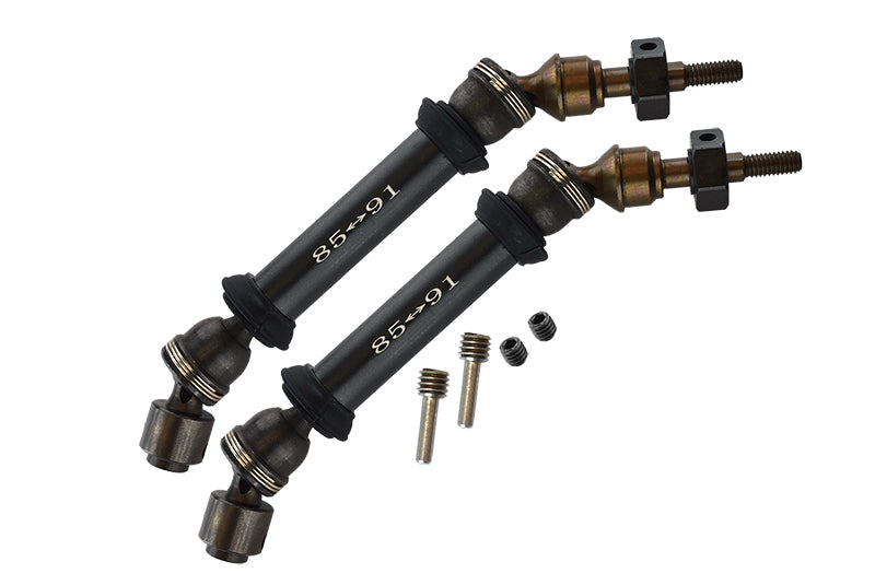 Traxxas Slash 4X4 Steel+Aluminum Front CVD Drive Shaft With 12mmx6mm Wheel Hex - 1Pr Set Black