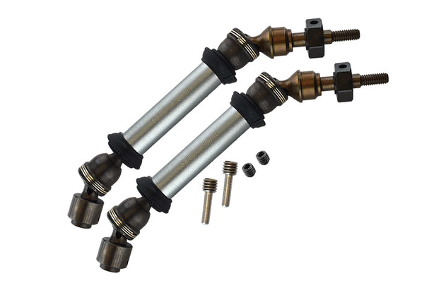 Traxxas Slash 4X4 Steel+Aluminum Front CVD Drive Shaft With 12mmX6mm Wheel Hex - 1Pr Set Gray Silver