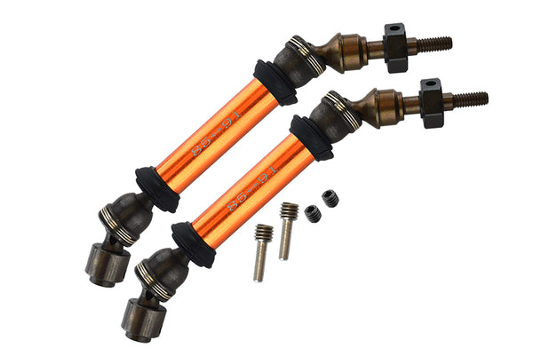 Traxxas Slash 4X4 Steel+Aluminum Front CVD Drive Shaft With 12mmX6mm Wheel Hex - 1Pr Set Orange