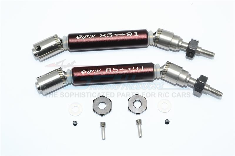 Traxxas Slash 4X4 / Slash 4X4 LCG Stainless Steel 304 + Aluminum Front CVD Drive Shaft With Steel Wheel Hex - 1Pr Set Brown