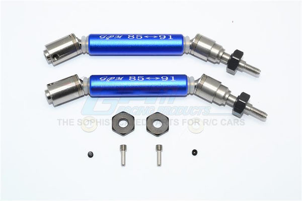 Traxxas Slash 4X4 / Slash 4X4 LCG Stainless Steel 304 + Aluminum Front CVD Drive Shaft With Steel Wheel Hex - 1Pr Set Blue