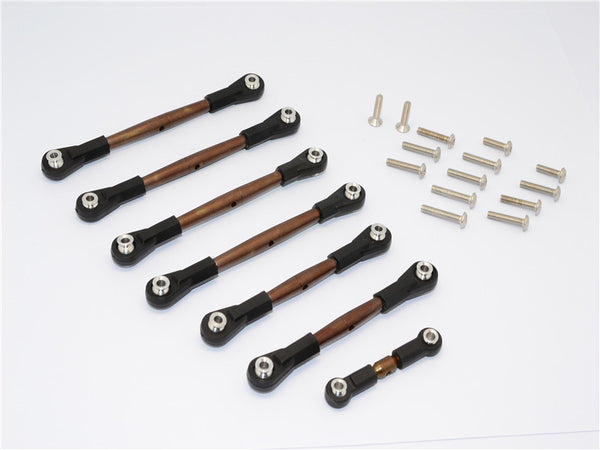 Traxxas Slash 4X4 & Telluride 4X4 Spring Steel Completed Turnbuckles With Plastic Ball Ends - 7Pcs Set Black