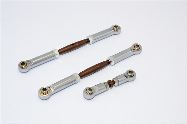 Traxxas Slash 4X4 Spring Steel Turnbuckles With Aluminum Ball Ends - 3Pcs Set Gray Silver