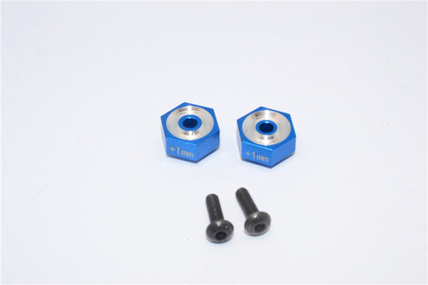 Traxxas LaTrax SST Aluminum Hex Adapter (+1mm) - 2Pcs Set Blue