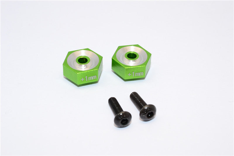 Traxxas LaTrax SST Aluminum Hex Adapter (+1mm) - 2Pcs Set Green