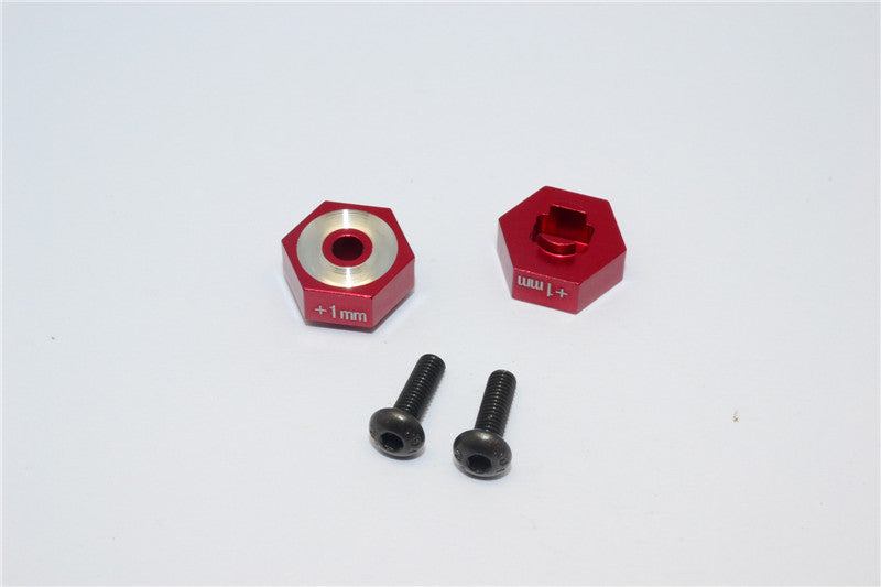 Traxxas LaTrax SST Aluminum Hex Adapter (+1mm) - 2Pcs Set Red