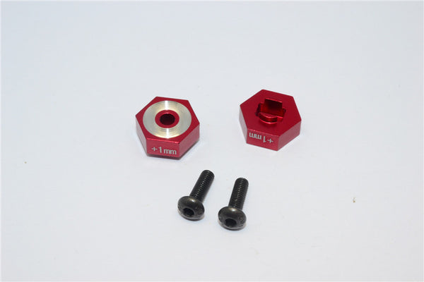 Traxxas LaTrax SST Aluminum Hex Adapter (+1mm) - 2Pcs Set Red