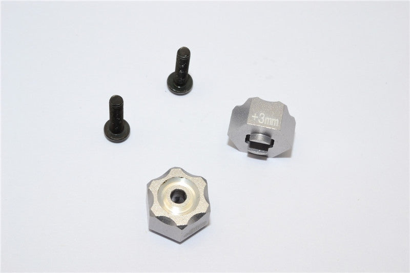 Traxxas LaTrax SST Aluminum Hex Adapter (+3mm) - 2Pcs Set Gray Silver