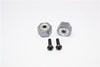 Traxxas LaTrax SST Aluminum Hex Adapter (+3mm) - 2Pcs Set Gray Silver