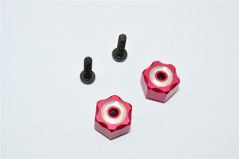 Traxxas LaTrax SST Aluminum Hex Adapter (+3mm) - 2Pcs Set Red