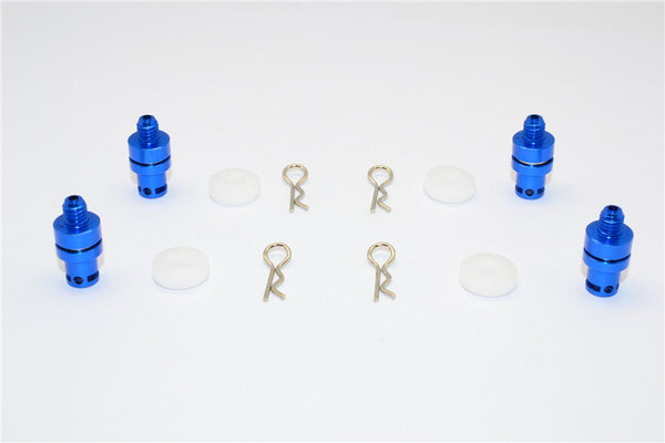 Traxxas LaTrax SST Aluminum Front & Rear Magnet Body Post - 1 Set Blue