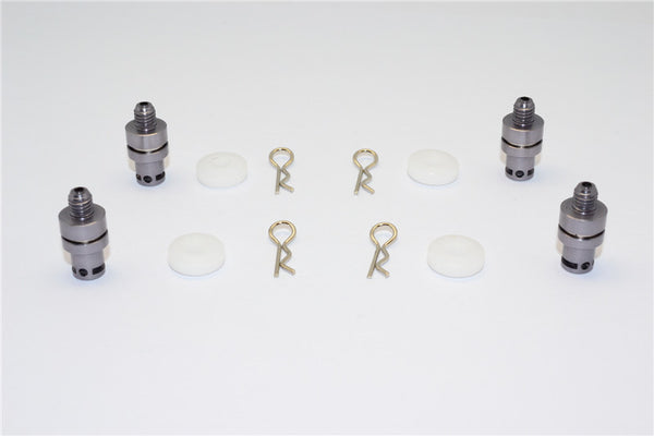 Traxxas LaTrax SST Aluminum Front & Rear Magnet Body Post - 1 Set Gray Silver