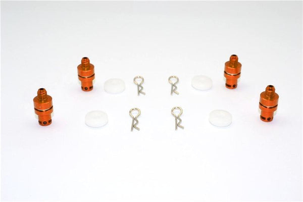 Traxxas LaTrax SST Aluminum Front & Rear Magnet Body Post - 1 Set Orange