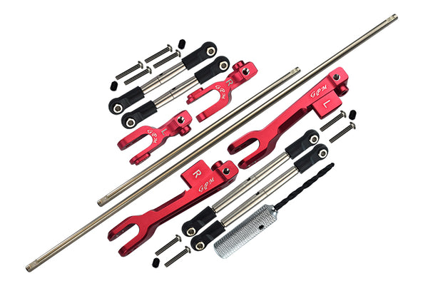 Traxxas Unlimited Desert Racer 4X4 (#85076-4) Spring Steel Front + Rear Sway Bar & Aluminum Sway Bar Arm & Stainless Steel Linkage - 23Pc Set Red