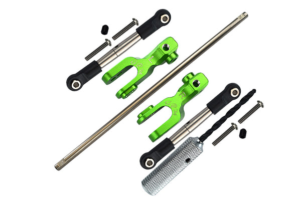 Traxxas Unlimited Desert Racer 4X4 (#85076-4) Spring Steel Front Sway Bar & Aluminum Sway Bar Arm & Stainless Steel Linkage - 12Pc Set Green