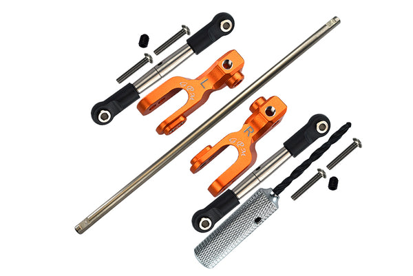 Traxxas Unlimited Desert Racer 4X4 (#85076-4) Spring Steel Front Sway Bar & Aluminum Sway Bar Arm & Stainless Steel Linkage - 12Pc Set Orange