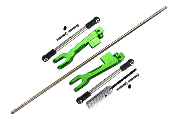 Traxxas Unlimited Desert Racer 4X4 (#85076-4) Spring Steel Rear Sway Bar & Aluminum Sway Bar Arm & Stainless Steel Linkage - 12Pc Set Green