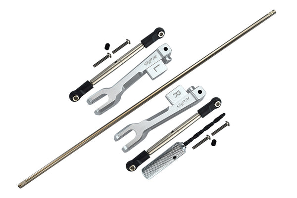 Traxxas Unlimited Desert Racer 4X4 (#85076-4) Spring Steel Rear Sway Bar & Aluminum Sway Bar Arm & Stainless Steel Linkage - 12Pc Set Silver