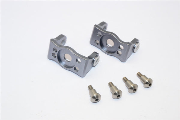 Gmade Sawback Aluminum Front C Hub With King Pin - 1Pr Set Gray Silver