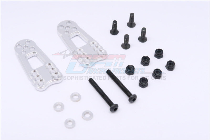 Gmade Sawback Aluminum Front/Rear Adjustable Shock Stay - 2Pcs Set Silver