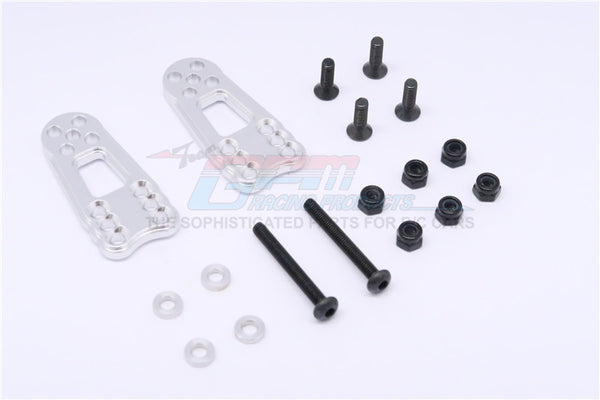 Gmade Sawback Aluminum Front/Rear Adjustable Shock Stay - 2Pcs Set Silver