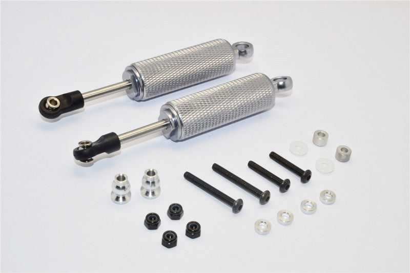 Gmade Sawback Aluminum Front/Rear Internal Shocks (88mm) With Engraving - 1Pr Set Gray Silver