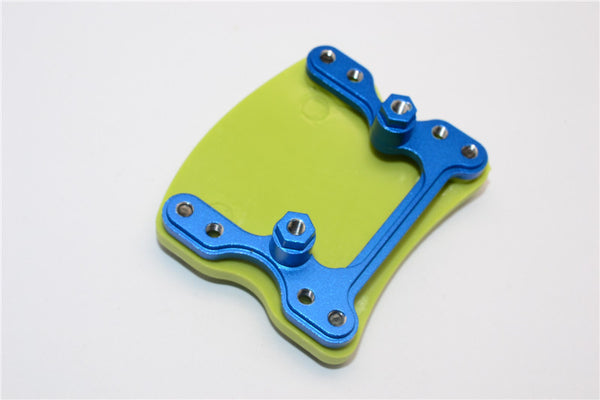 Gmade Sawback Aluminum+Plastic Front/Rear Skid Plate Mount - 1 Set Blue