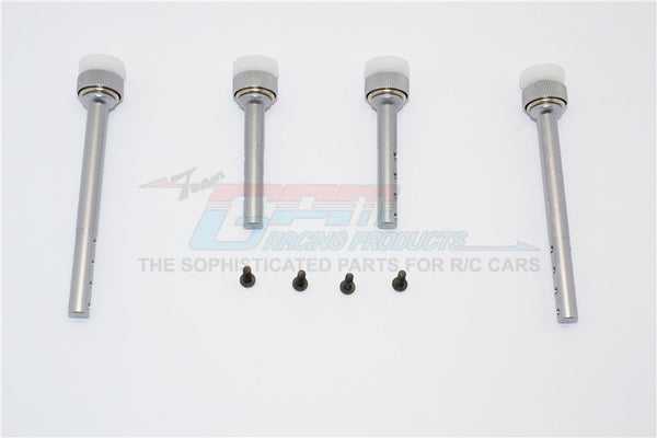 Gmade Sawback GS01 & Sawback 4LS Aluminum Front+Rear Magnet Body Post - 1 Set Gray Silver