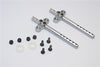 Gmade Sawback Aluminum Front/Rear Body Post With Mount - 2Pcs Set Gray Silver