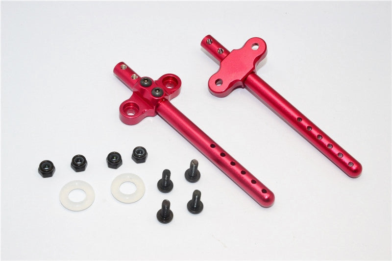 Gmade Sawback Aluminum Front/Rear Body Post With Mount - 2Pcs Set Red