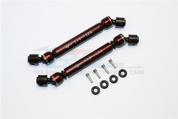 Gmade Sawback GS01 & Sawback 4LS  Steel+Aluminum Front & Rear Main Drive Shaft (114mm-124mm) - 1Pr Set Brown