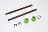 Gmade Sawback Spring Steel Rear Drive Shaft (L98mm, R102mm) With 11mm Hex Adapter For 5mm Wider - 2Pcs Set Green