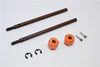 Gmade Sawback Spring Steel Rear Drive Shaft (L98mm, R102mm) With 11mm Hex Adapter For 5mm Wider - 2Pcs Set Orange