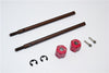 Gmade Sawback Spring Steel Rear Drive Shaft (L98mm, R102mm) With 11mm Hex Adapter For 5mm Wider - 2Pcs Set Red